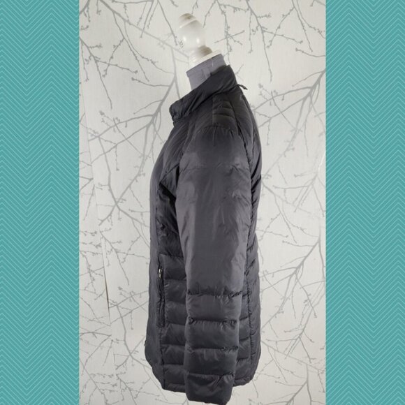 Gotcha Glacier Gray Down Filled Full Zip Midi Puffer Jacket - Picture 2 of 4